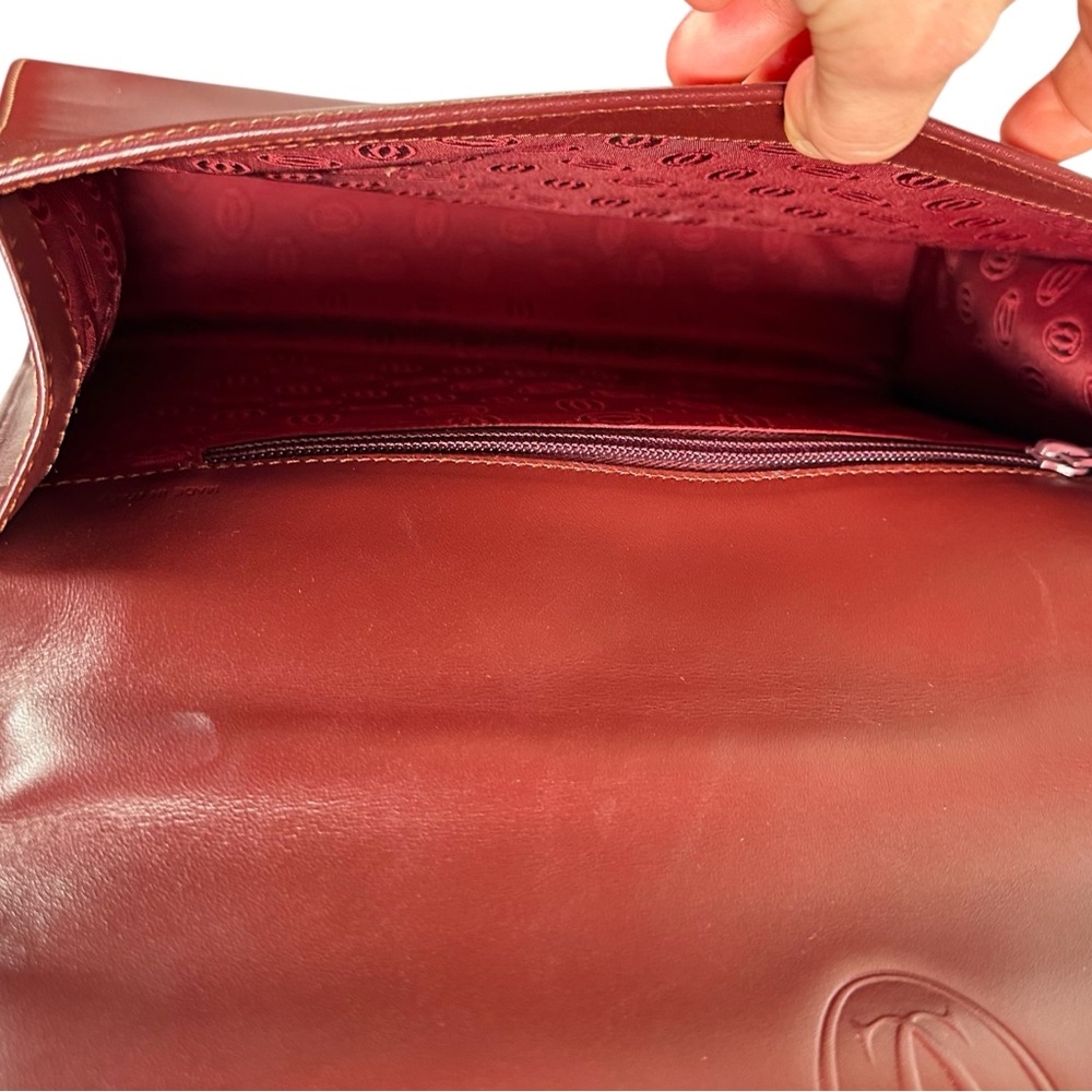 CARTIER Must Line Leather Top Handle Bag in Bordeaux - Picture 14 of 16